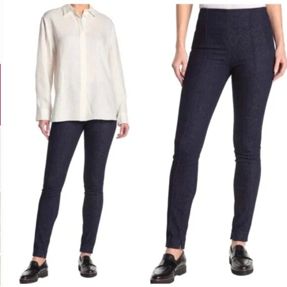 Theory Skinny Legging Dark Wash Denim Jeans Ankle Zip Size 2 - Picture 1 of 8